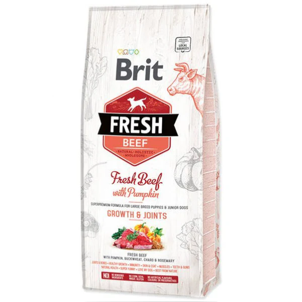 בריט פרש כלבים גור גזע גדול בקר ודלעת - 12 ק”ג Brit Fresh