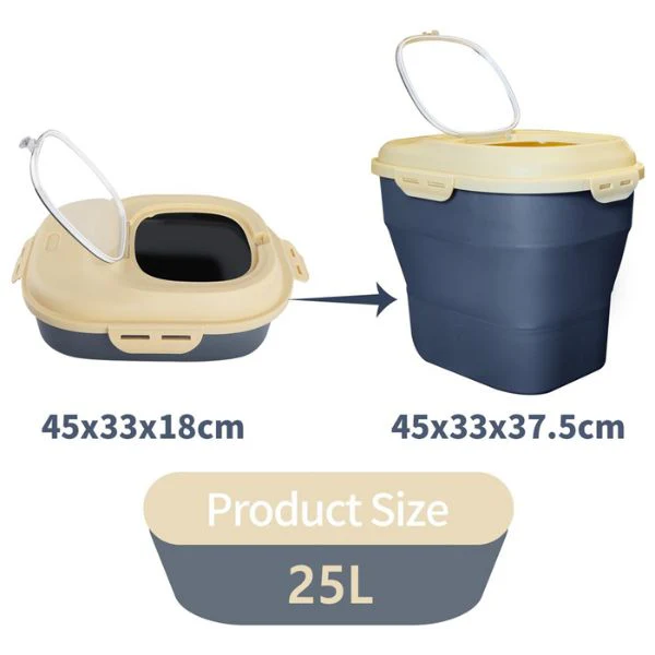 מיכל אחסון מתקפל איכותי לאוכל + כף - 25 ליטר - Image 6