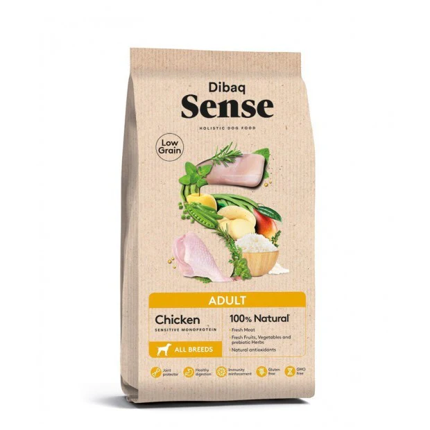 דיבאק סנס מופחת דגנים בוגר עוף 12 ק"ג - Low grain adult Chicken