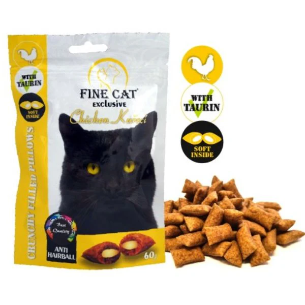 פיין קט Fine Cat חטיף כריות אנטי היירבול עם קרם עוף - 60 גרם - Image 2