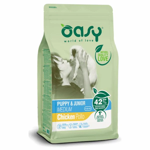 אואסי Oasy לייף סטייג עוף גזע בינוני וגדול גורים 12 ק"ג