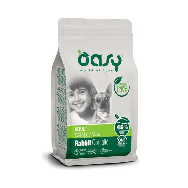 אואסי Oasy מזון כלבים ארנבת מיני גזע קטן 2.5 ק"ג