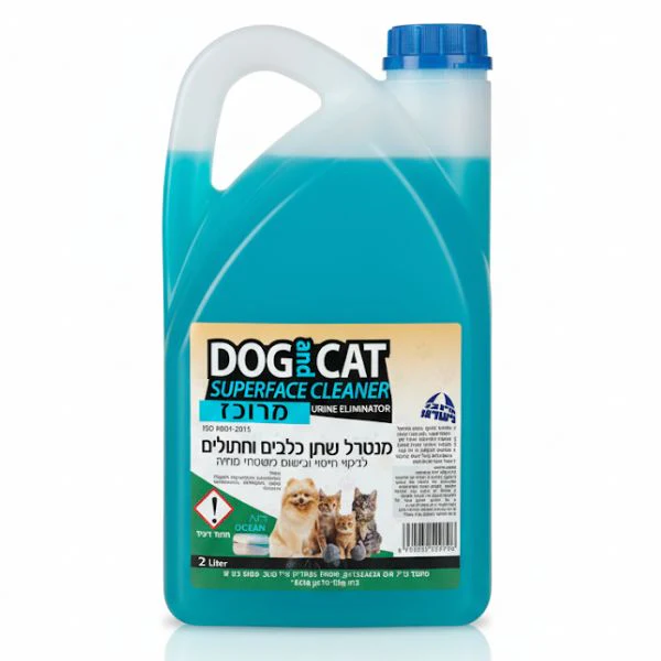 Dog&Cat - מנטרל ריחות שתן כלבים וחתולים חומר מרוכז לגינה / מרפסת ושטחים גדולים בניחוח אושן- 2 ליטר