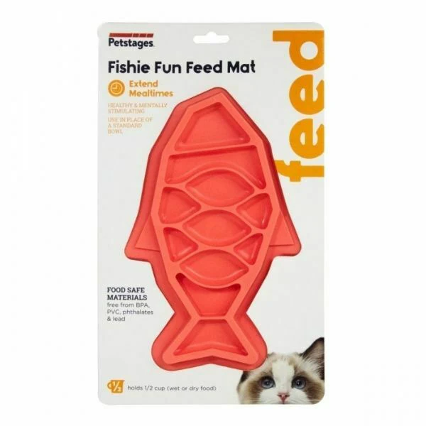 משטח וקערת האכלה לחתולים Fishie Fun Feed
